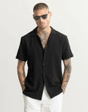 Men Regular Fit Self Design Club Collar Casual Shirt