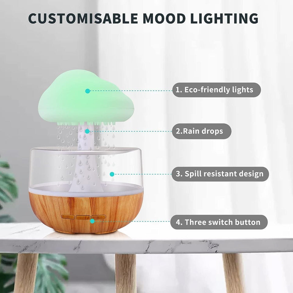 Raining Cloud Night Light Micro Humidifier Diffuser