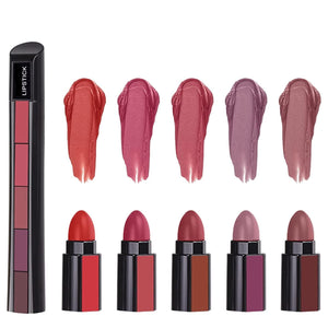 5 in 1 Lipsticks Combo Set, Red & Nude Edition Colors Sensational Fabulous Matte Finish Shades, 7.5g x2pcs