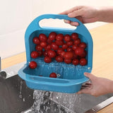 Multifunctional Foldable Drain Basket Hanging Fruit and Vegetable Storage Basket